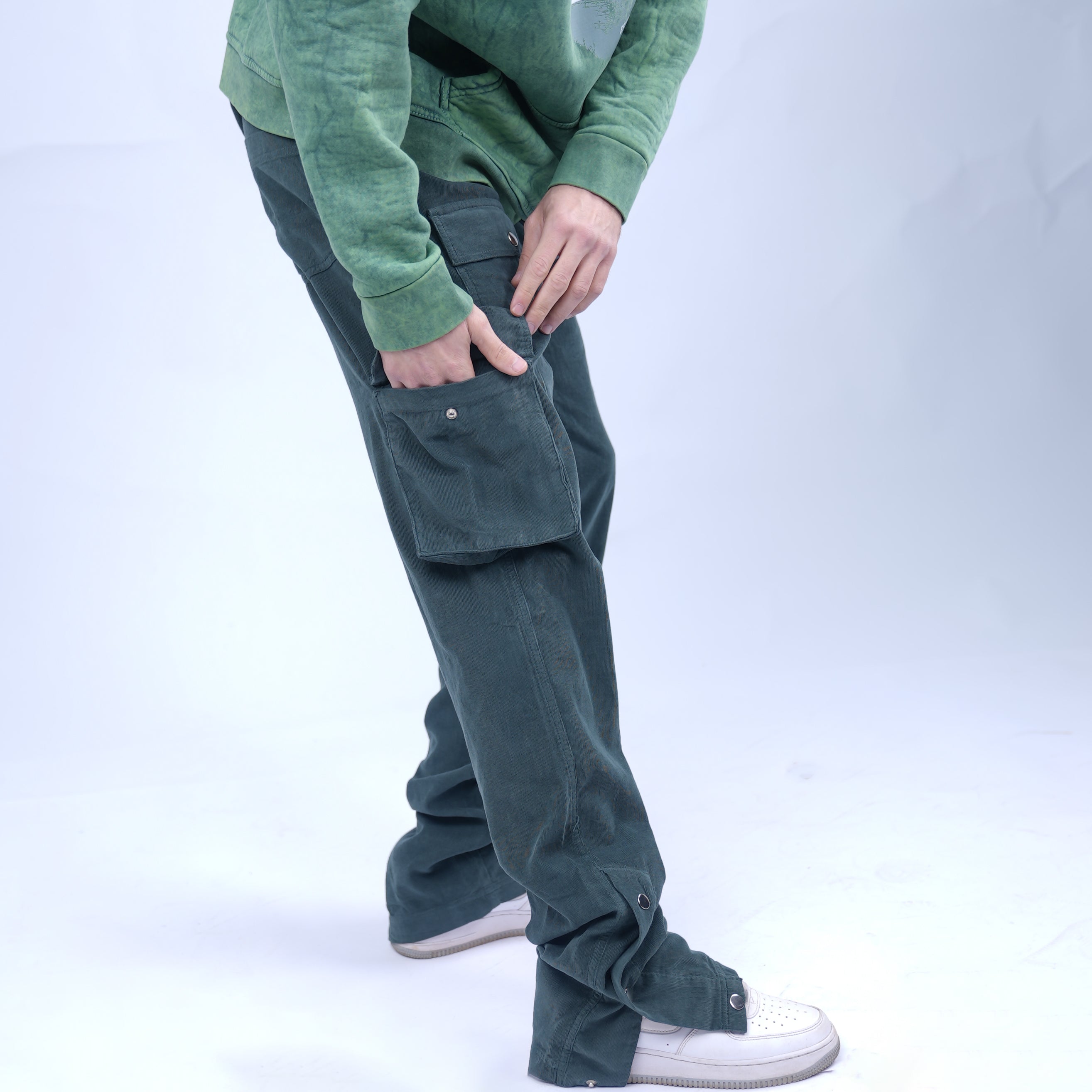 AZED® Corduroy Cargo Pants — Forest Green